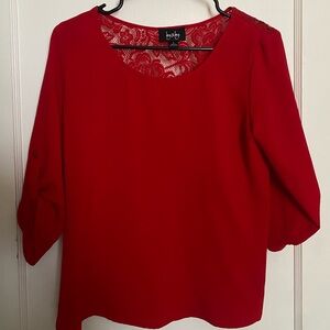 Red lace blouse, brand: by&by size small